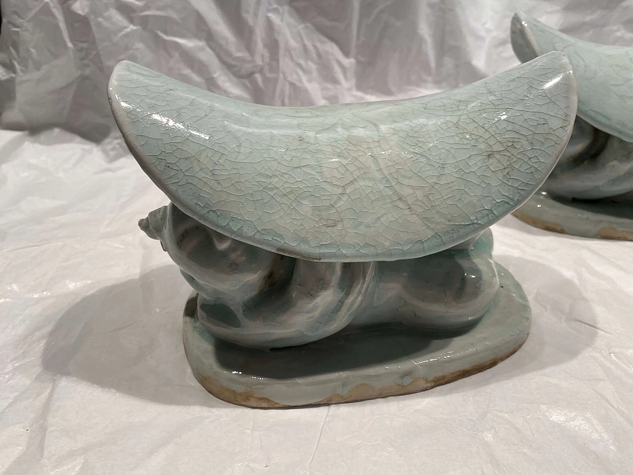 Coppia di poggiatesta Cinesi in ceramica 1249054