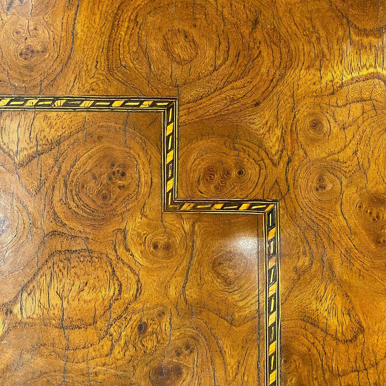 Rectangular table in wood and briarwood, 1920s 1252905