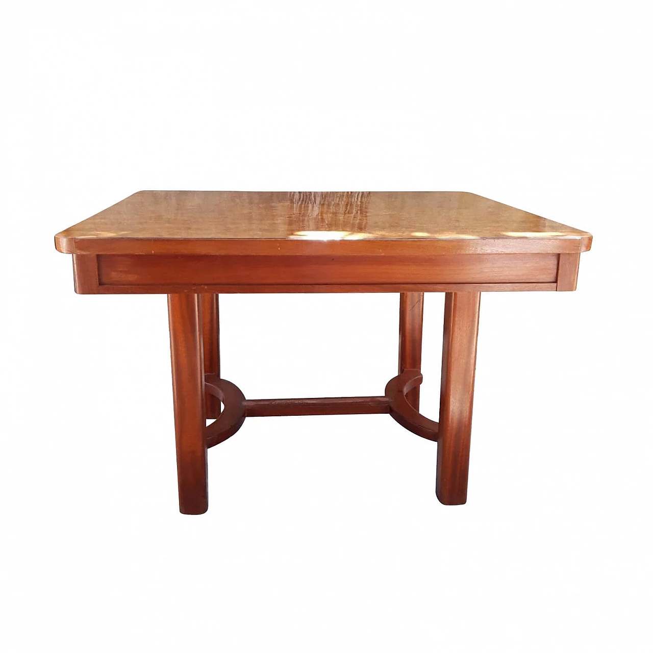 Rectangular table in wood and briarwood, 1920s 1253007