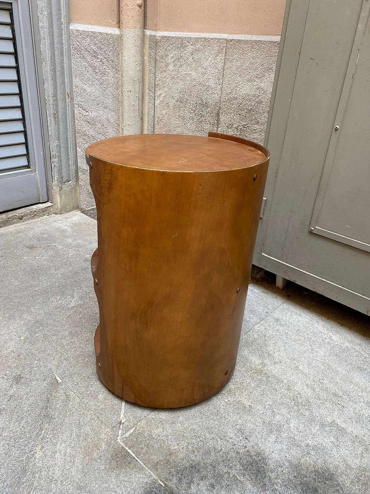 Bedside table with casters in wood Space Age, 60s 1253667