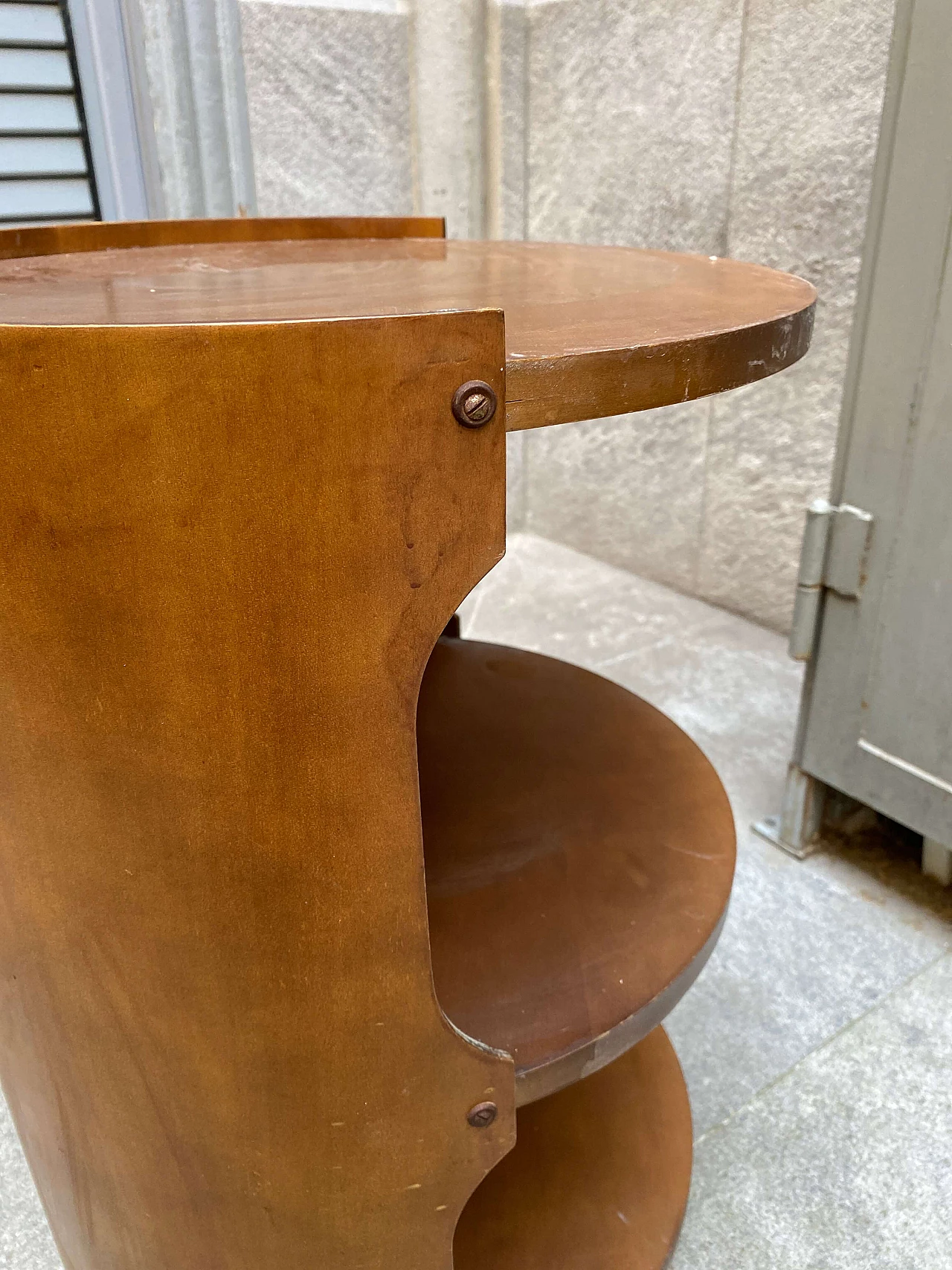 Bedside table with casters in wood Space Age, 60s 1253668