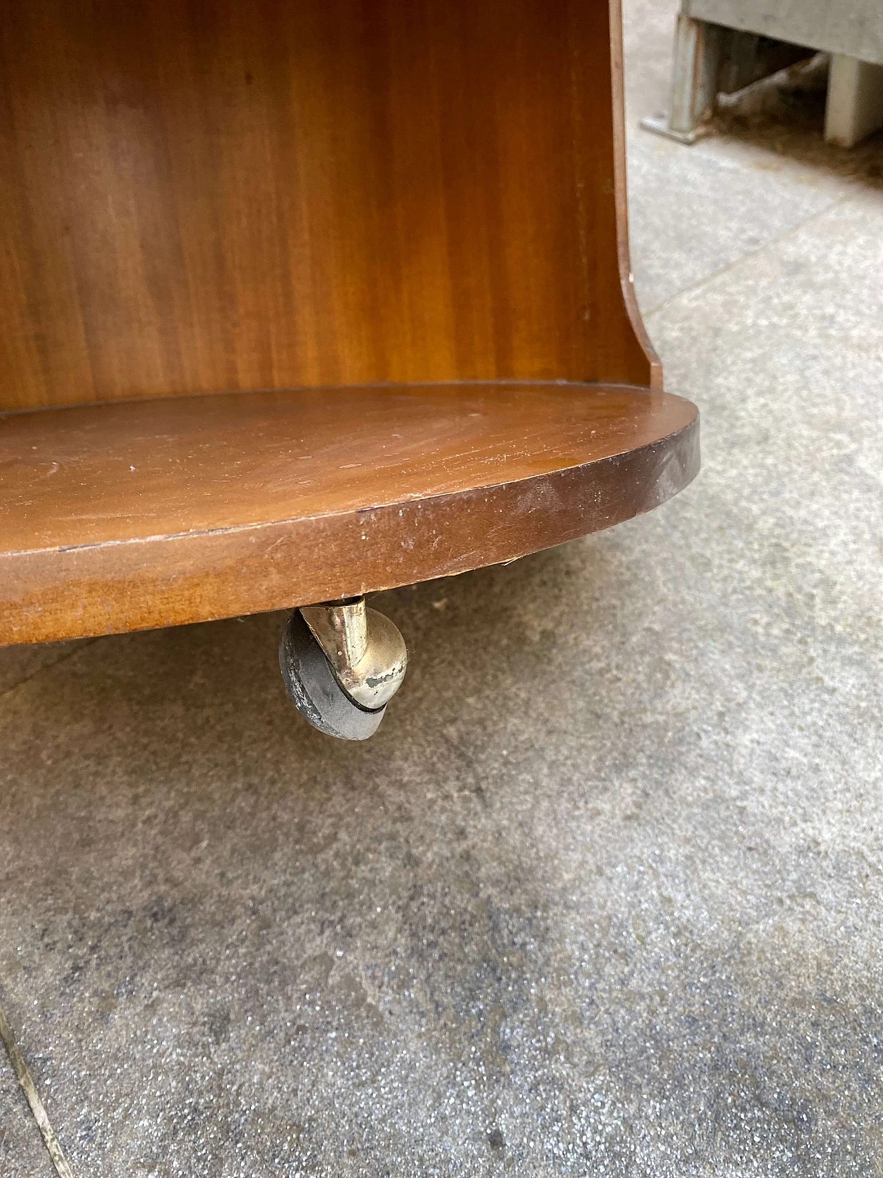 Bedside table with casters in wood Space Age, 60s 1253669