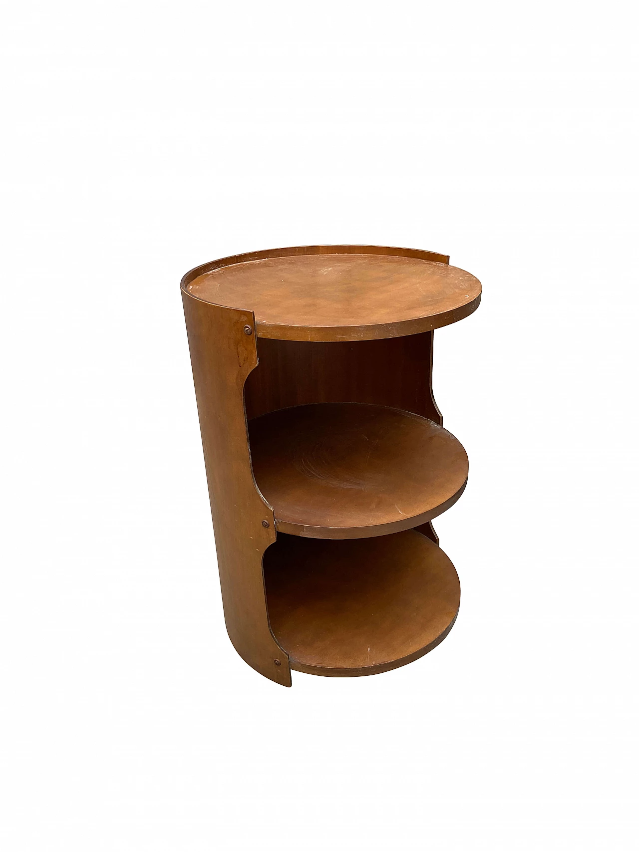 Bedside table with casters in wood Space Age, 60s 1253823