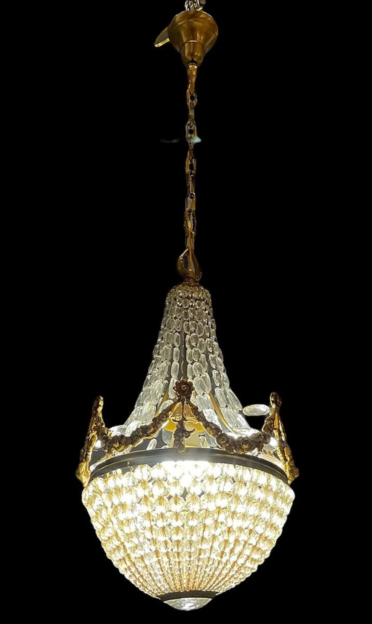 Lampadario di cristallo, anni '40 1259915