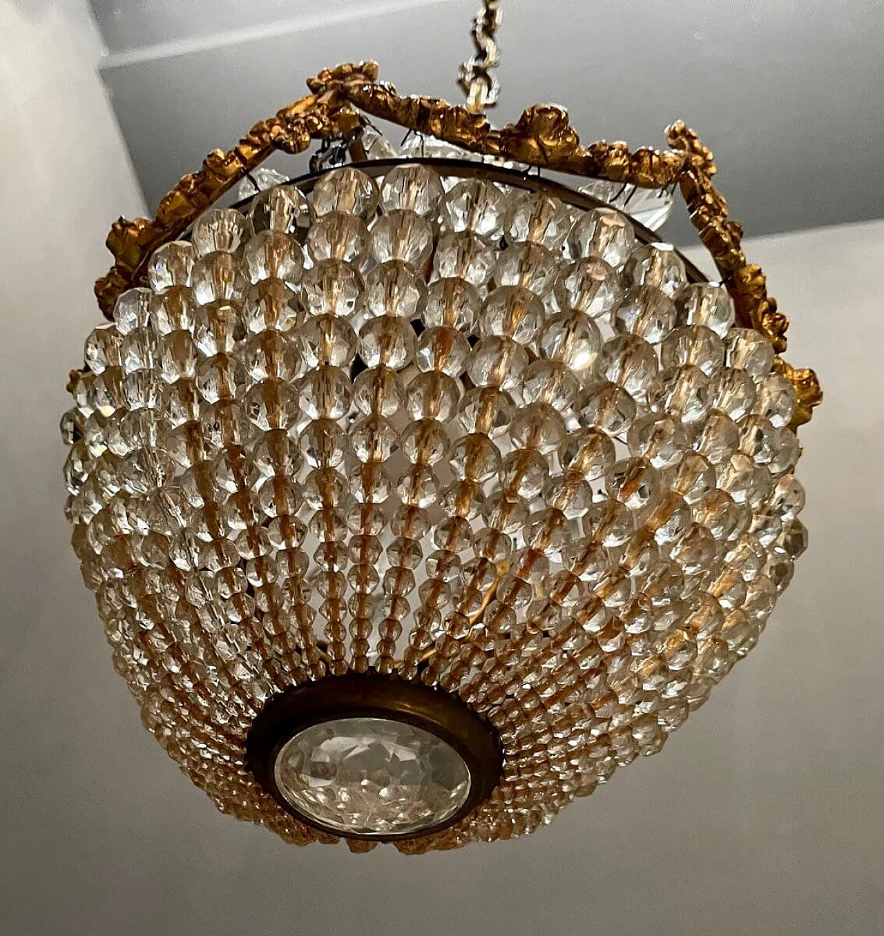 Lampadario di cristallo, anni '40 1259921