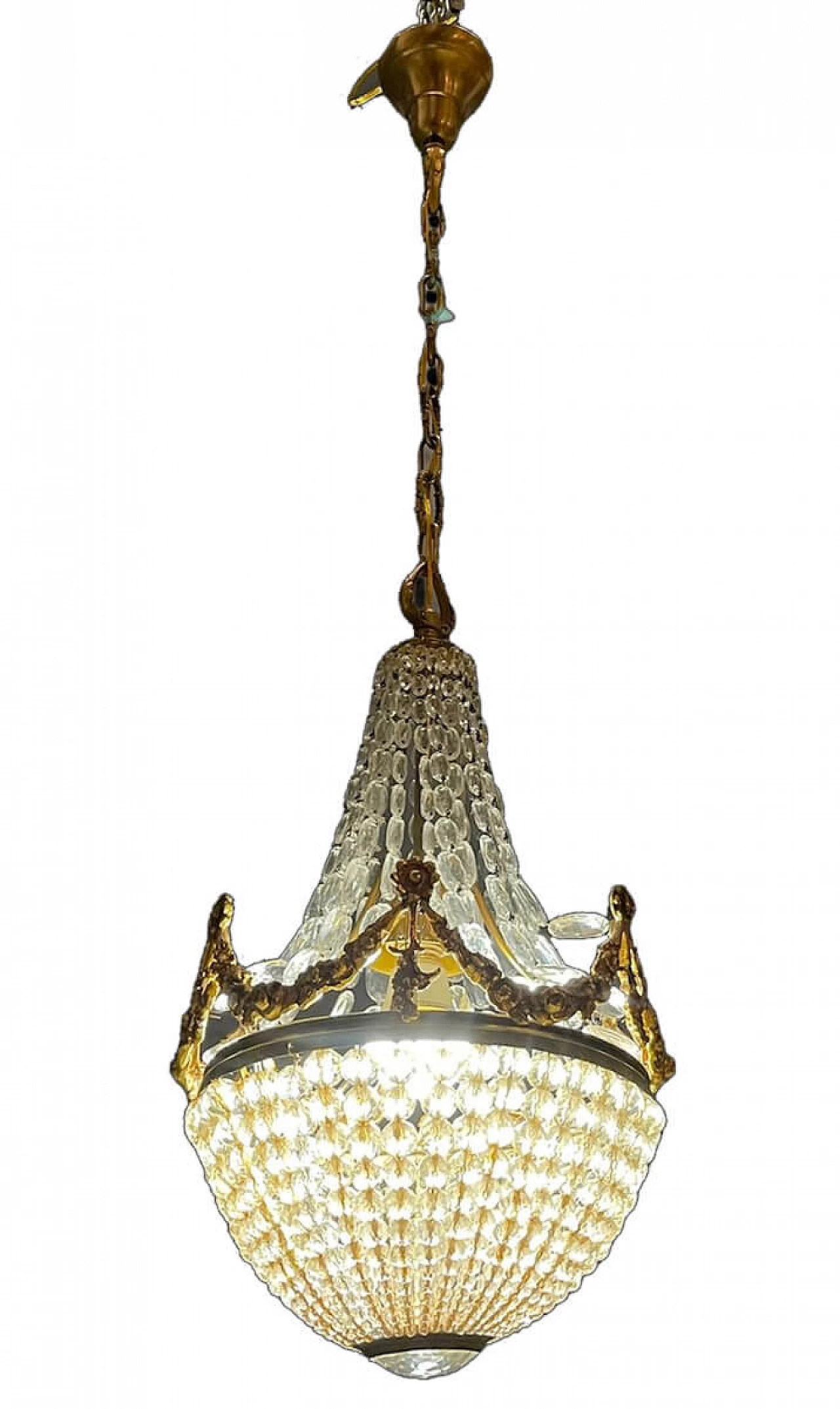 Lampadario di cristallo, anni '40 1259932