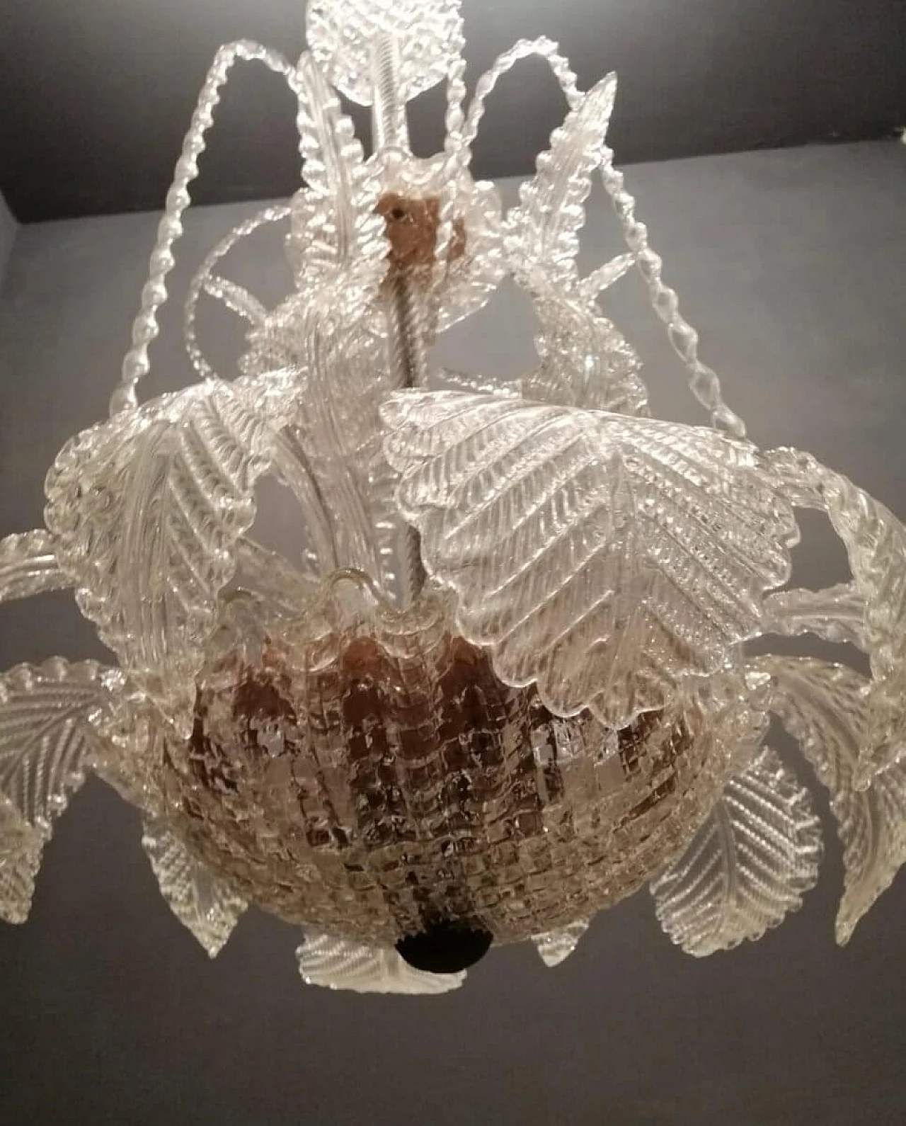 Art Deco Murano glass chandelier by Ercole Barovier, 1940s 1260752