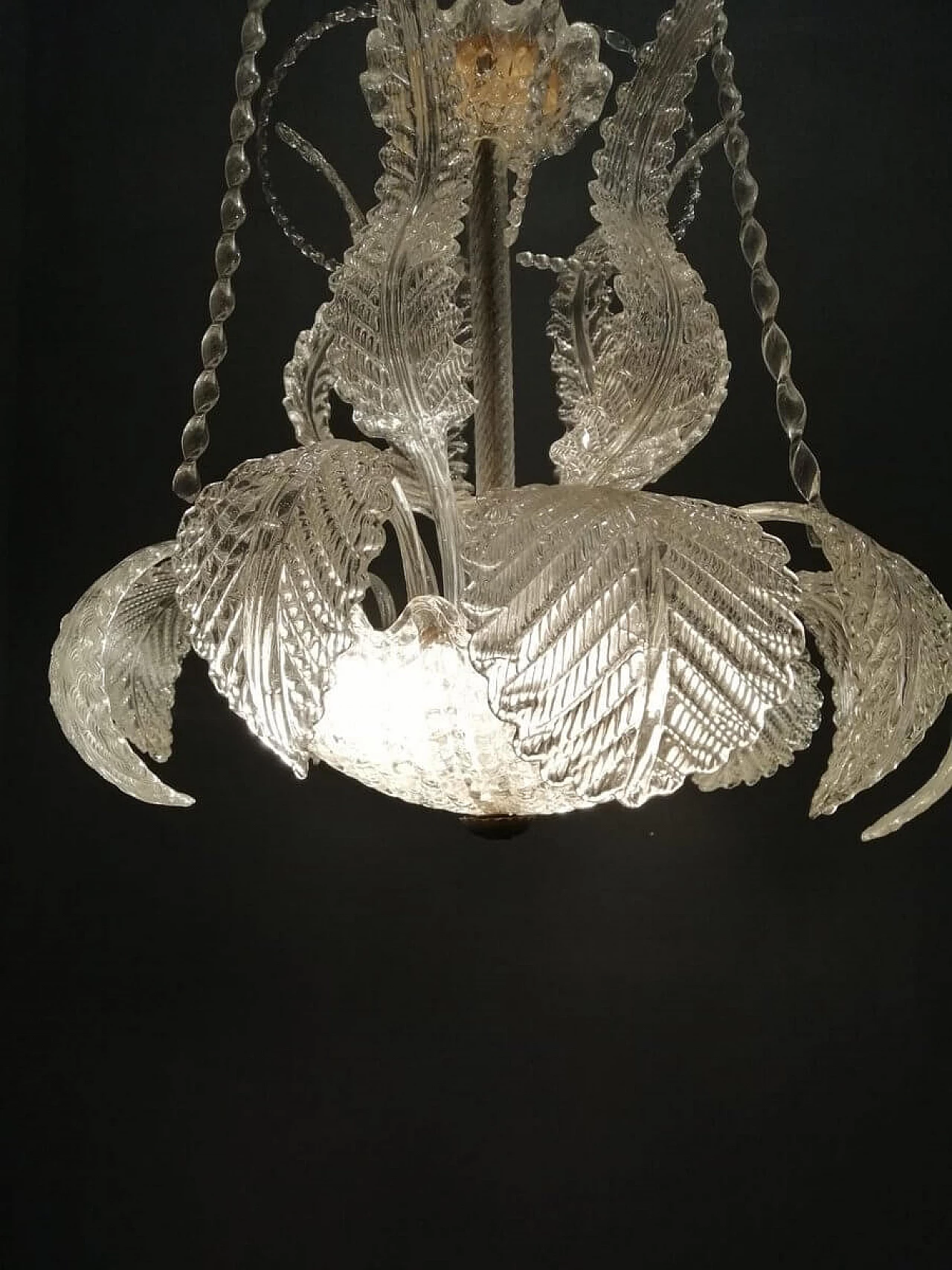 Art Deco Murano glass chandelier by Ercole Barovier, 1940s 1260755