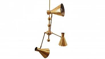 Sputnik adjustable brass chandelier, 60s