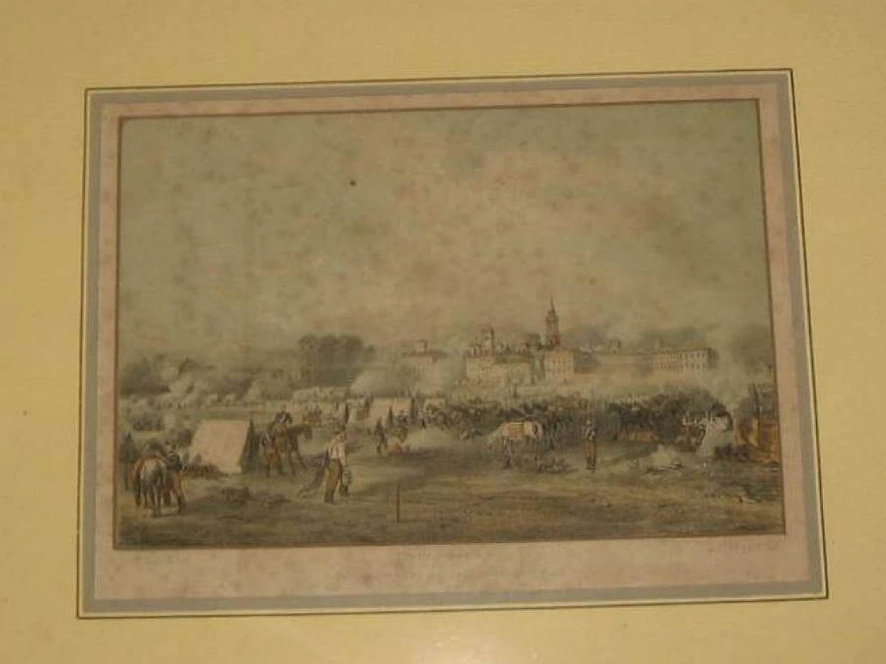 Camp of the Cacciatori d'Africa, lithograph, Novara, 19th century 1263475