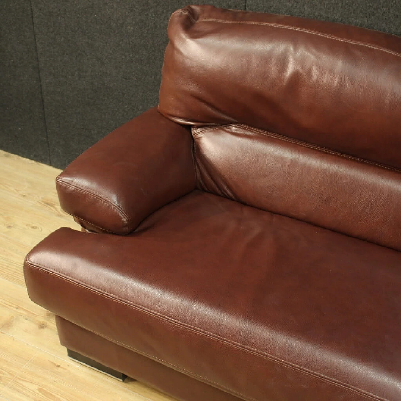 Large leather-covered sofa, 80s 1263554