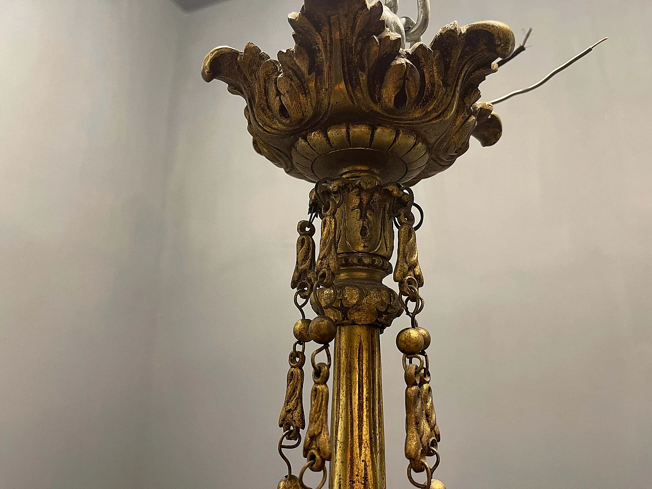 Art Nouveau bronze chandelier, 40s 1266236