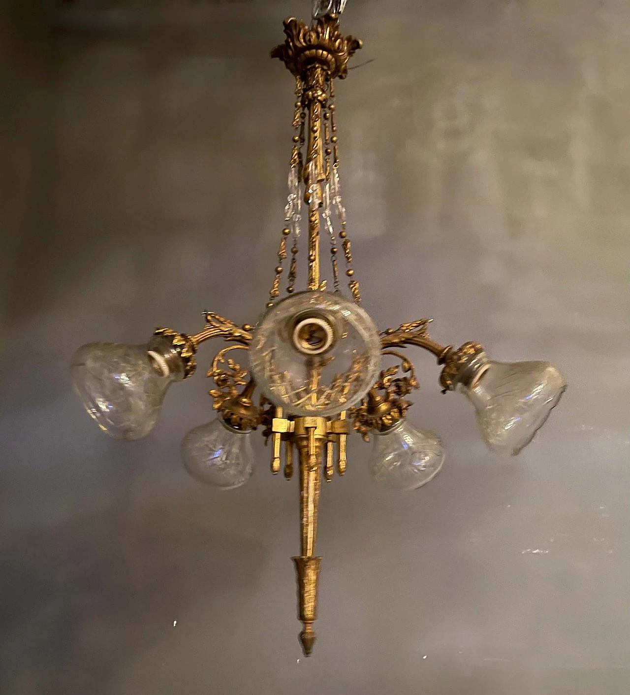 Art Nouveau bronze chandelier, 40s 1266245