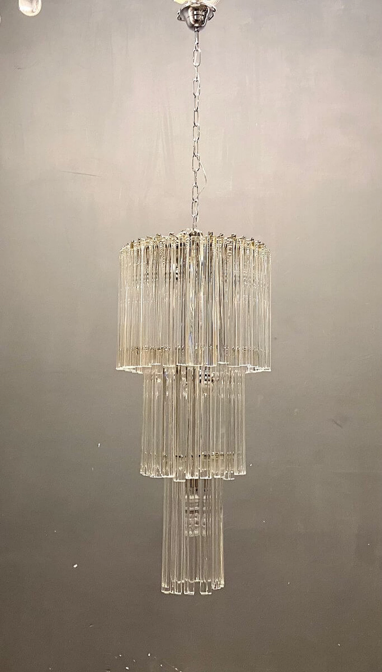 Chandelier with prisms in Murano glass by Paolo Venini, 60s 1275747