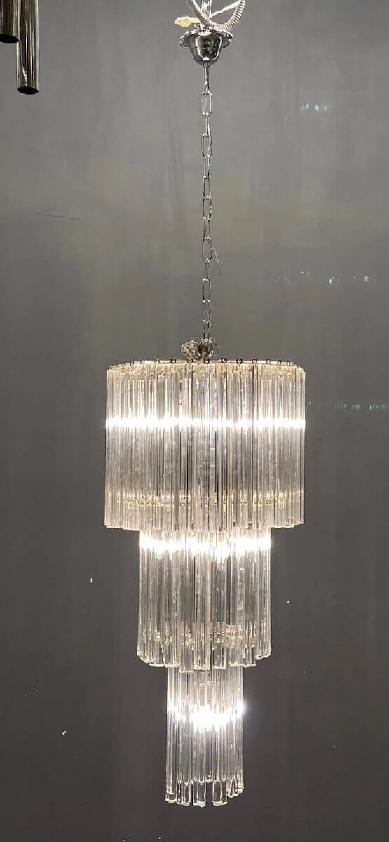 Chandelier with prisms in Murano glass by Paolo Venini, 60s 1275749