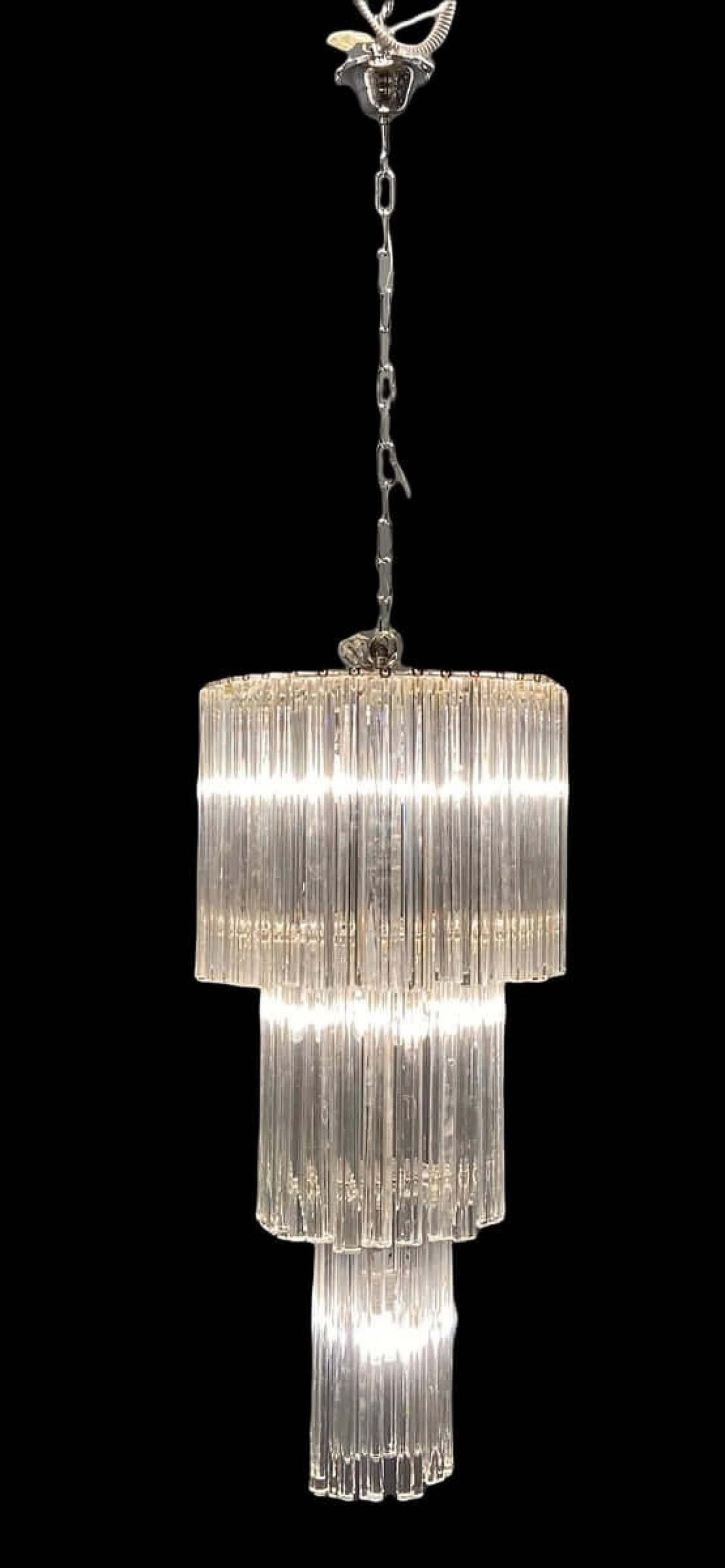 Chandelier with prisms in Murano glass by Paolo Venini, 60s 1275750