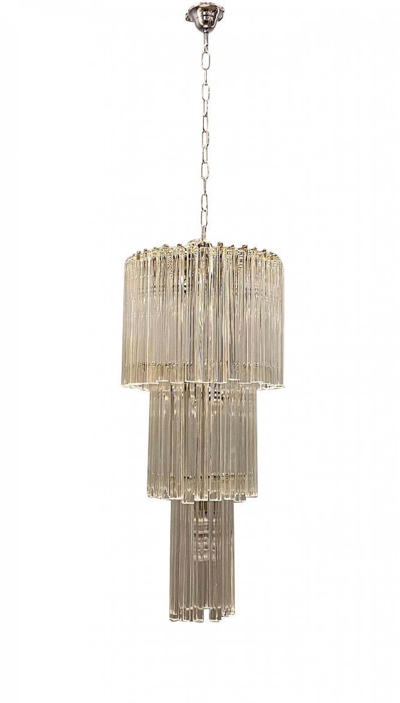 Chandelier with prisms in Murano glass by Paolo Venini, 60s 1275754