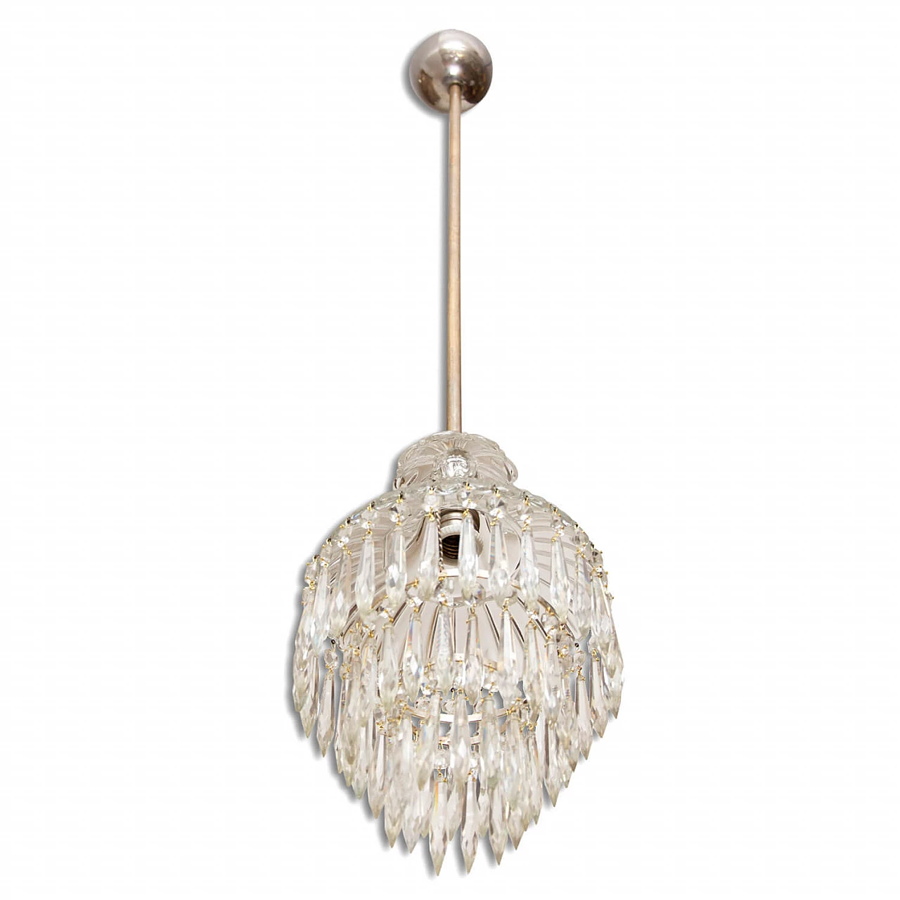 Crystal chandelier with brass frame, 40s 1276505