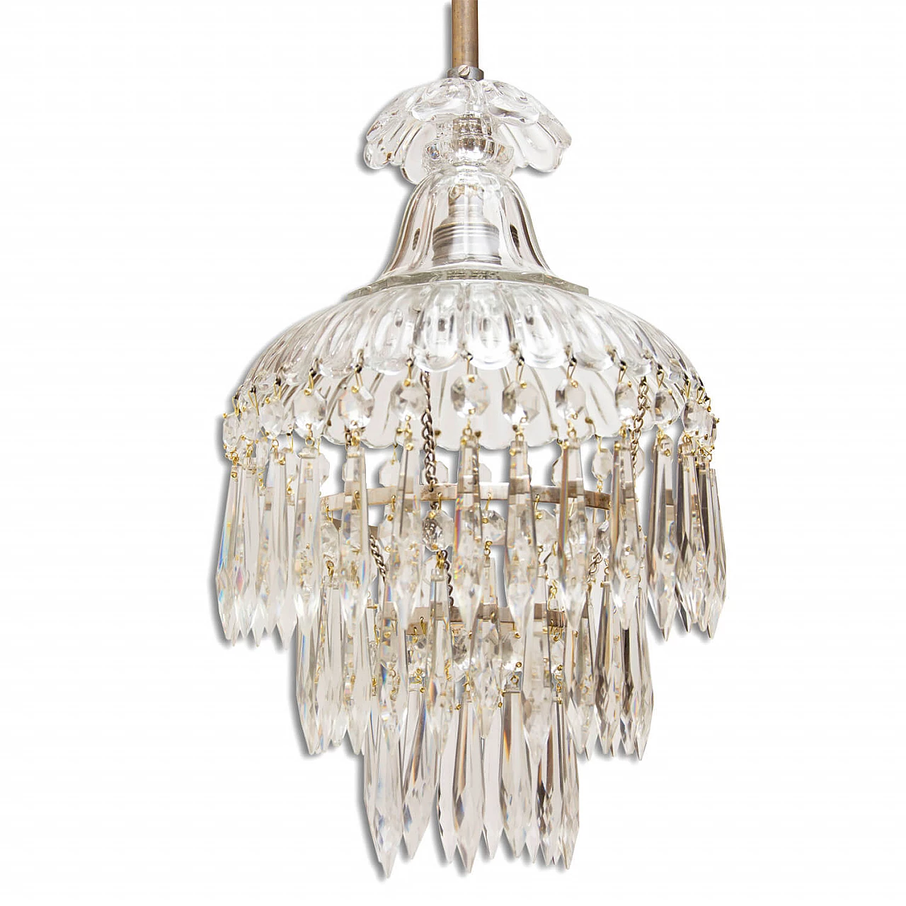 Crystal chandelier with brass frame, 40s 1276506