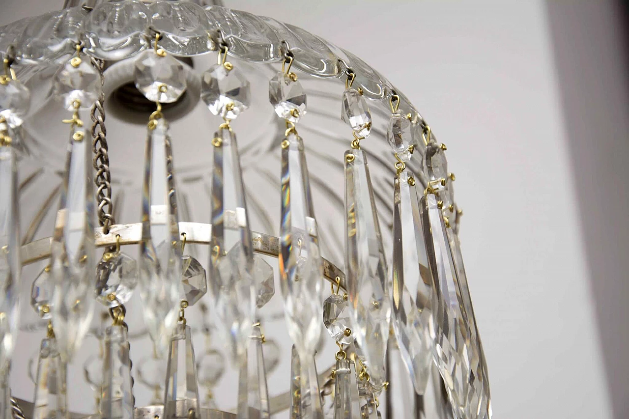 Crystal chandelier with brass frame, 40s 1276511