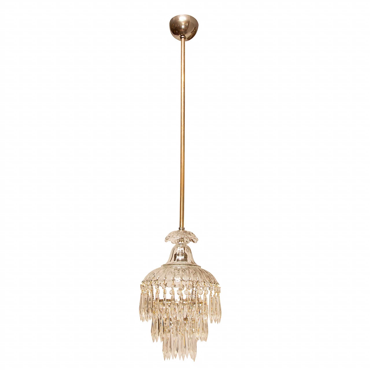 Crystal chandelier with brass frame, 40s 1276512