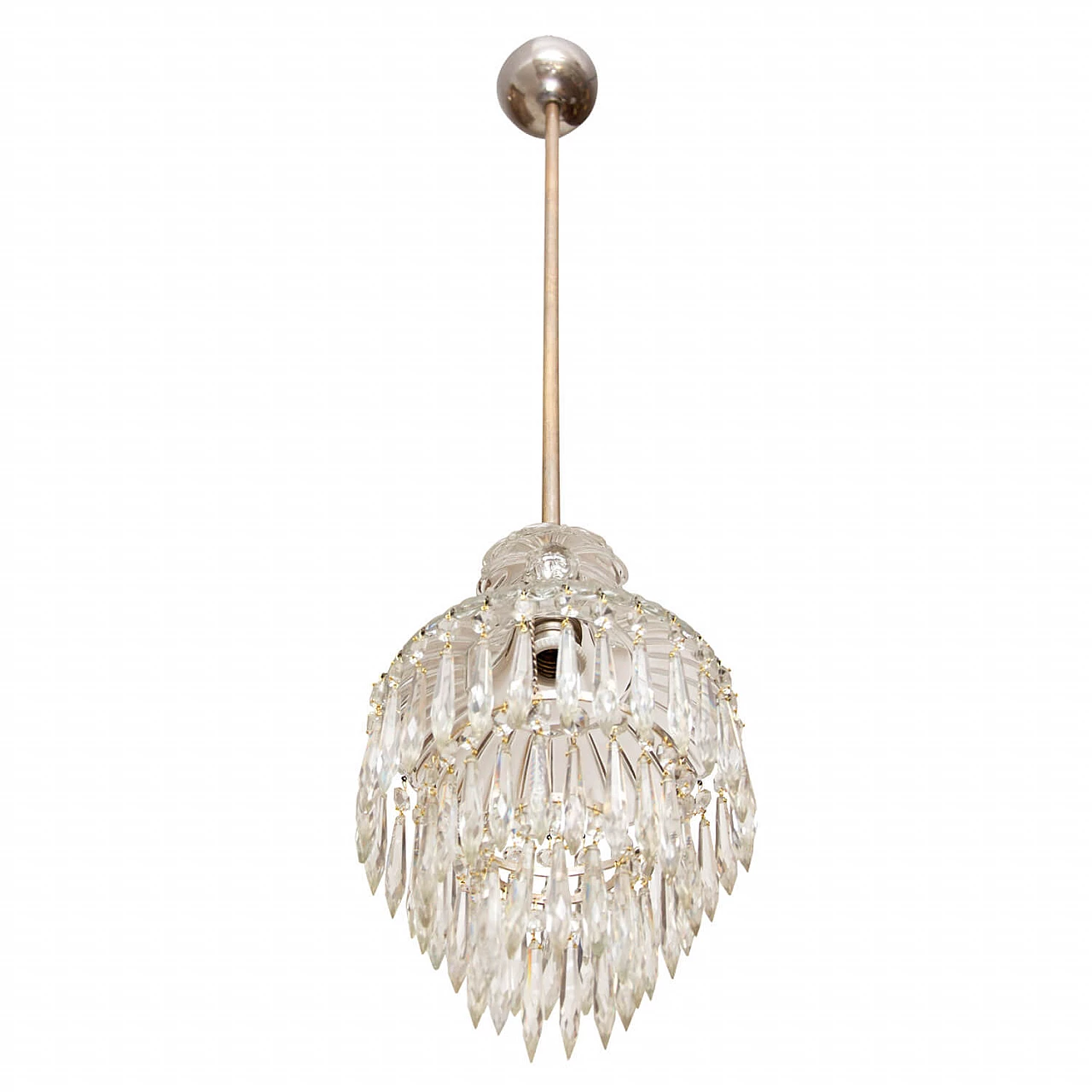 Crystal chandelier with brass frame, 40s 1276514