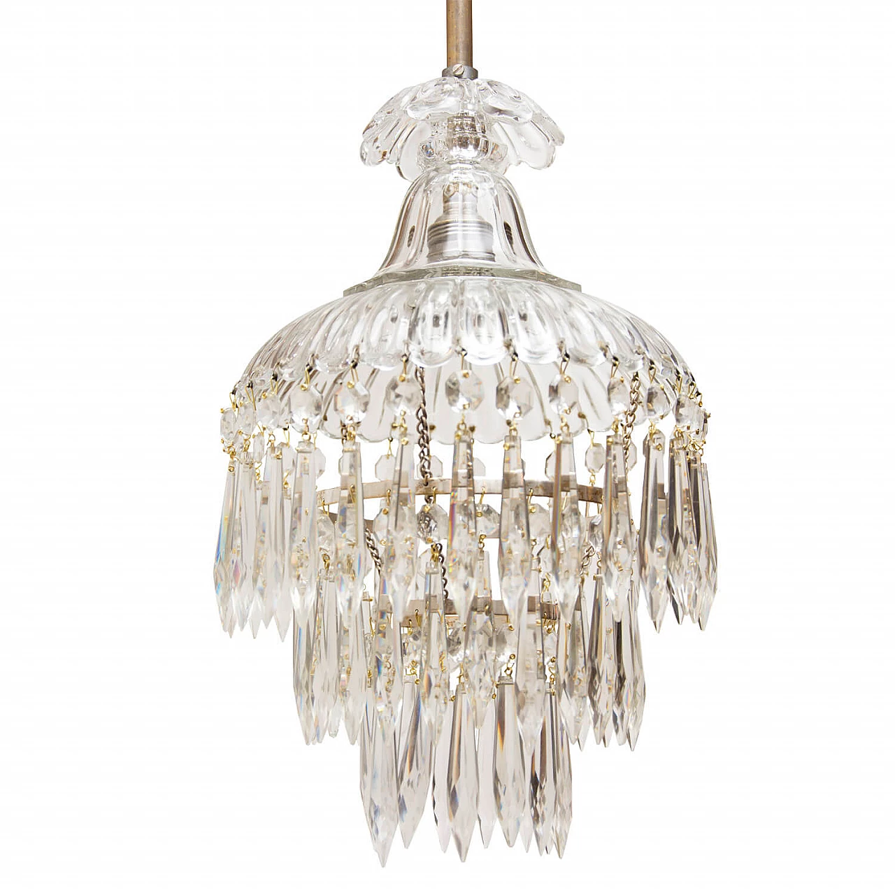 Crystal chandelier with brass frame, 40s 1276515