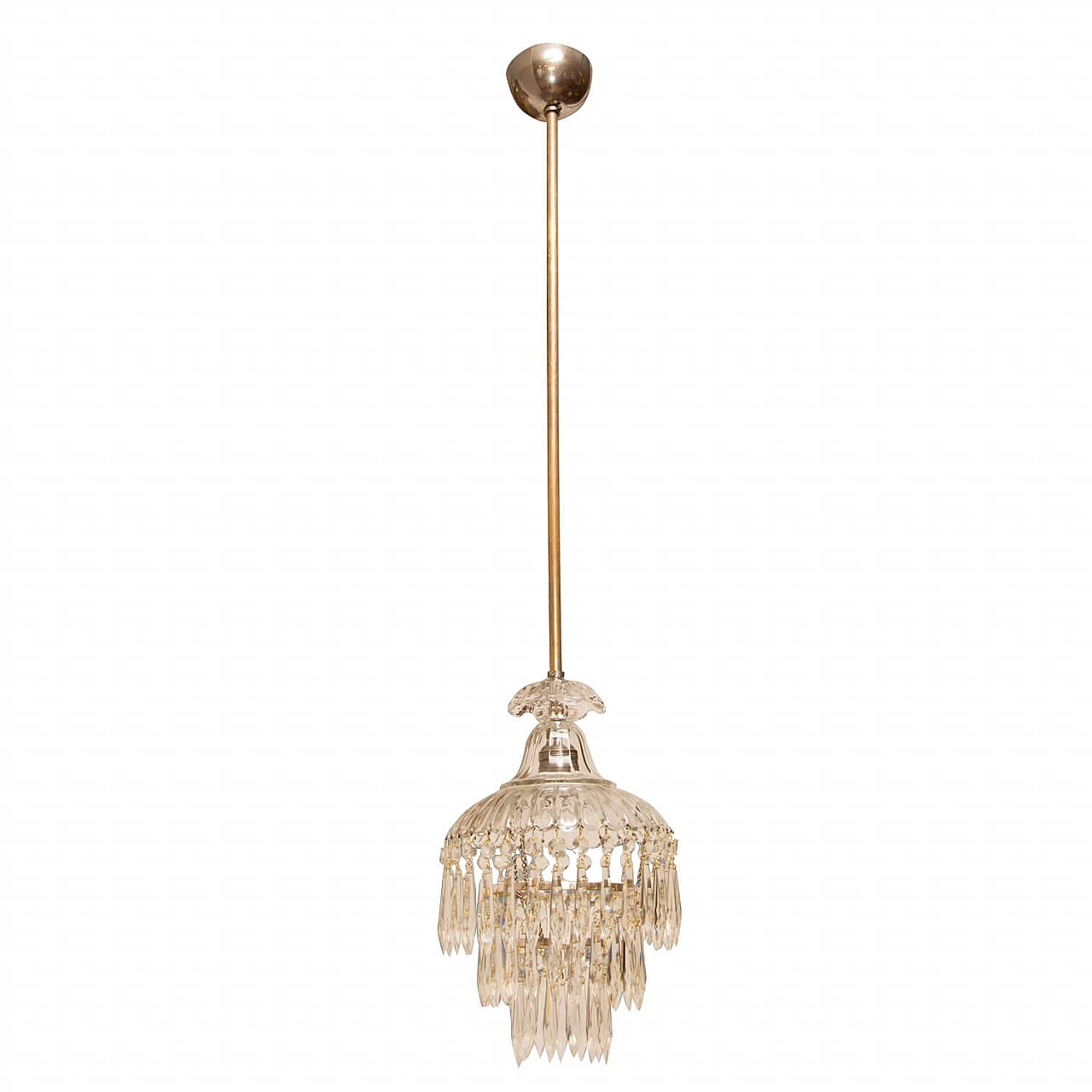 Crystal chandelier with brass frame, 40s 1276953