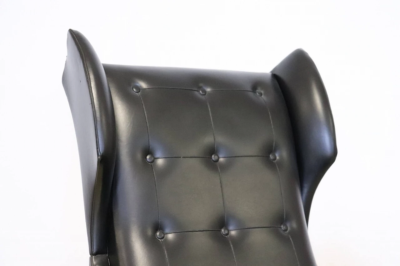 Black leatherette armchair, 1940s 1277776