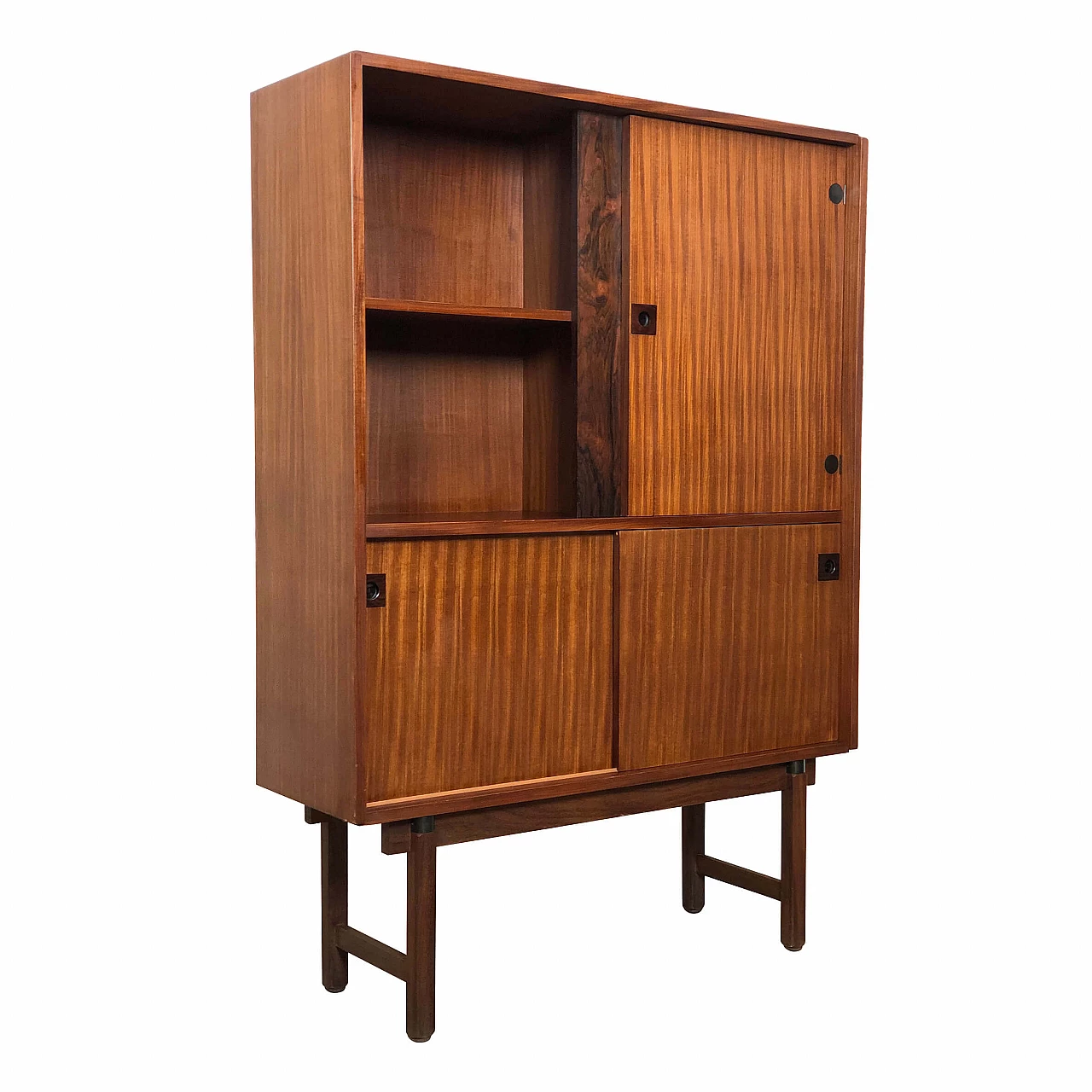 Credenza alta impiallacciata in teak di Barovero Torino, anni '60 1279220