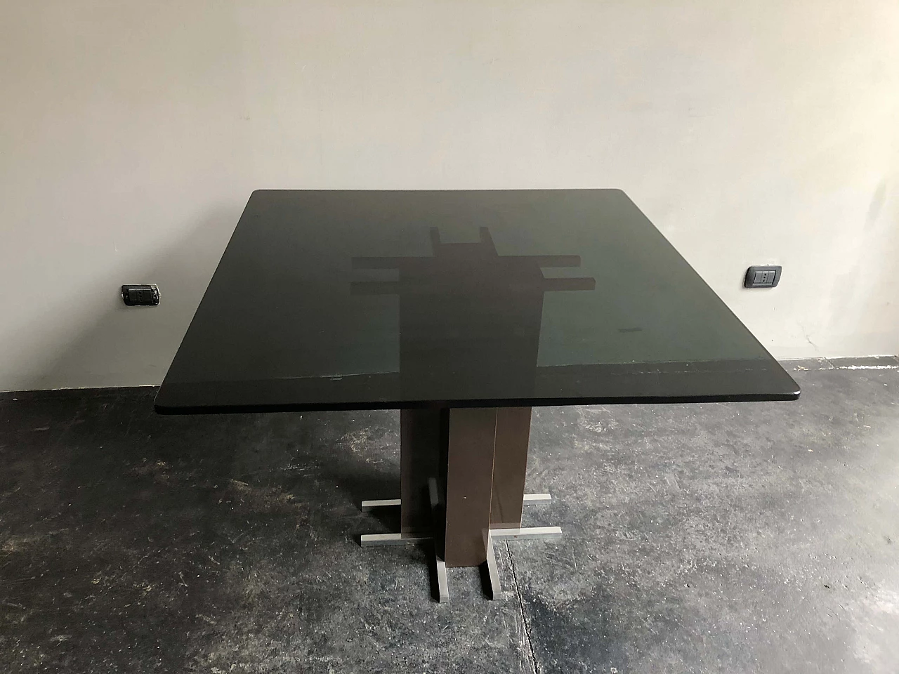 Table with smoked glass top, 70s 1280394