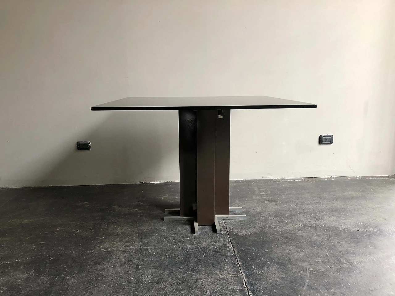 Table with smoked glass top, 70s 1280395