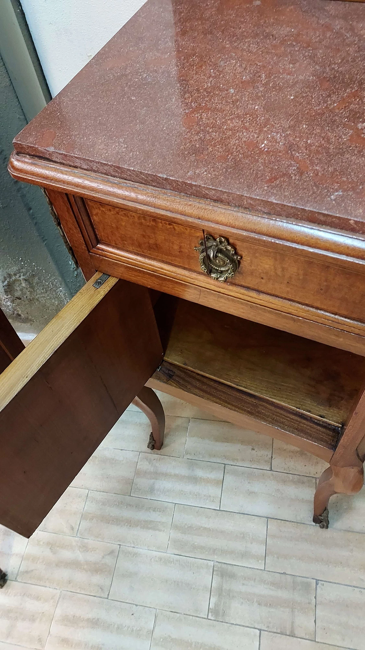 Chest of drawers with pair of bedside tables and chairs, early 20th century 1283996