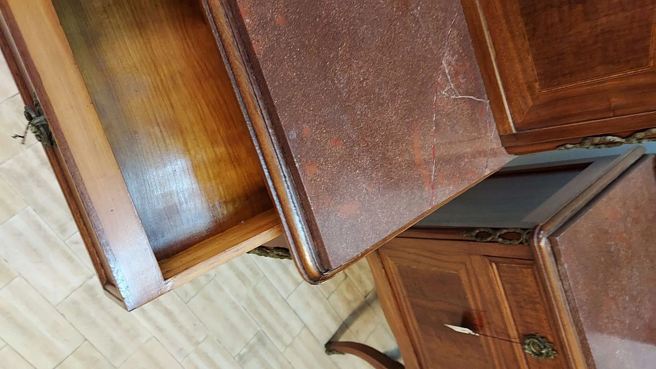 Chest of drawers with pair of bedside tables and chairs, early 20th century 1283998