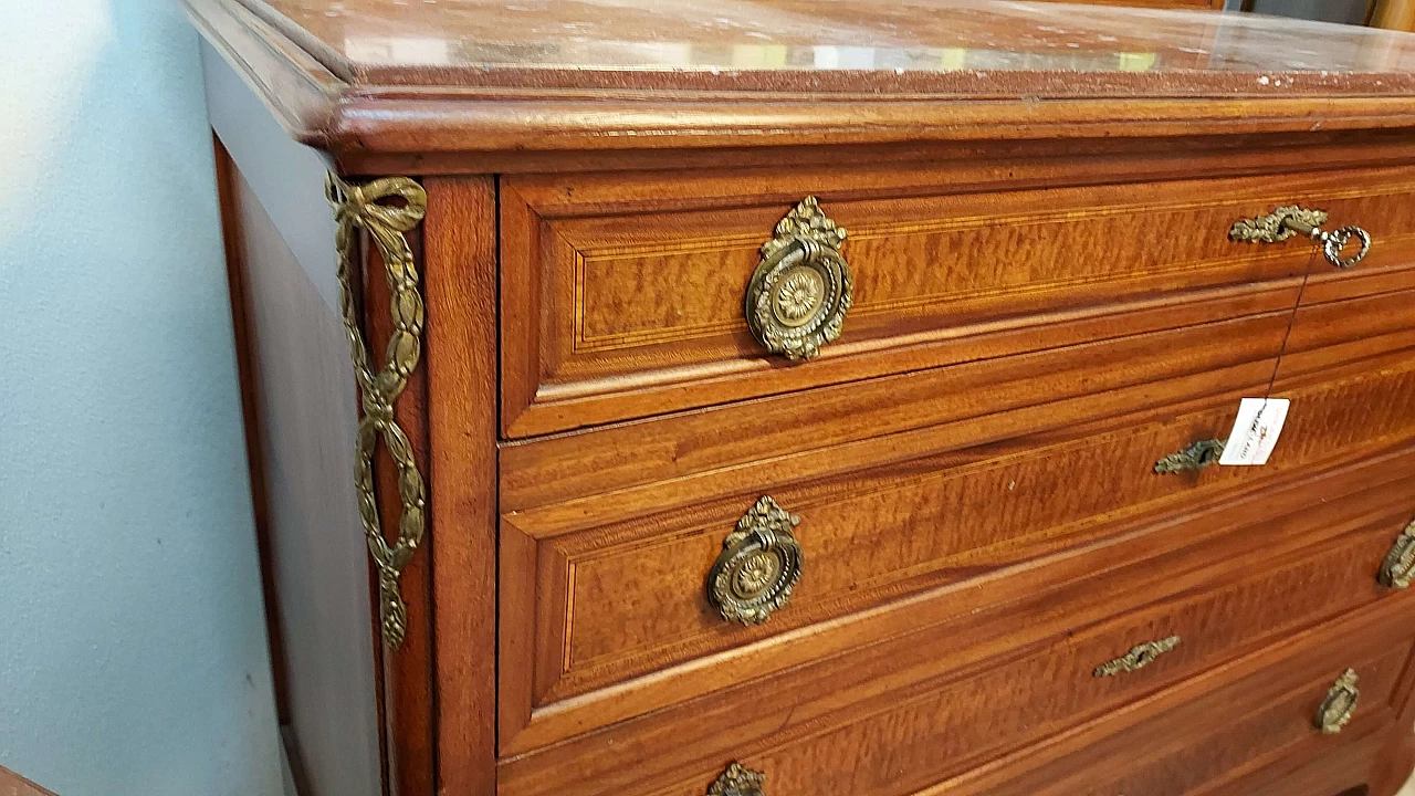 Chest of drawers with pair of bedside tables and chairs, early 20th century 1284002