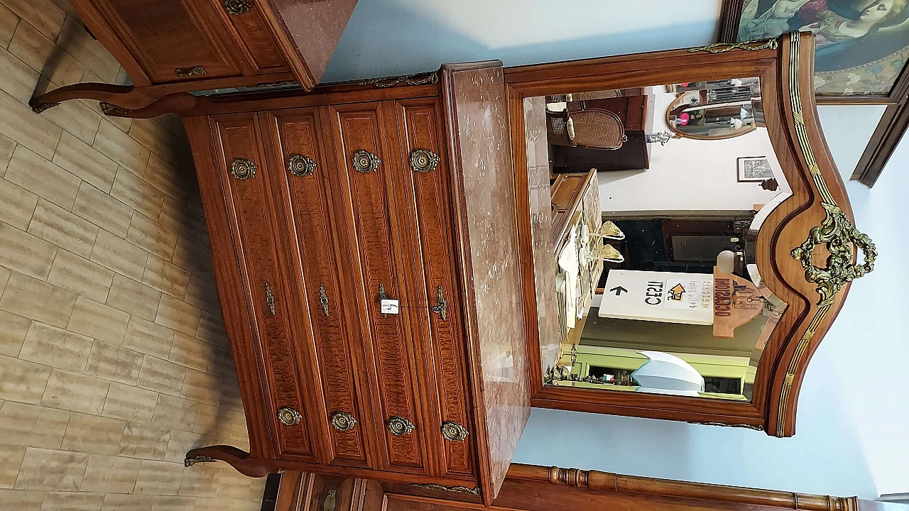 Chest of drawers with pair of bedside tables and chairs, early 20th century 1284005