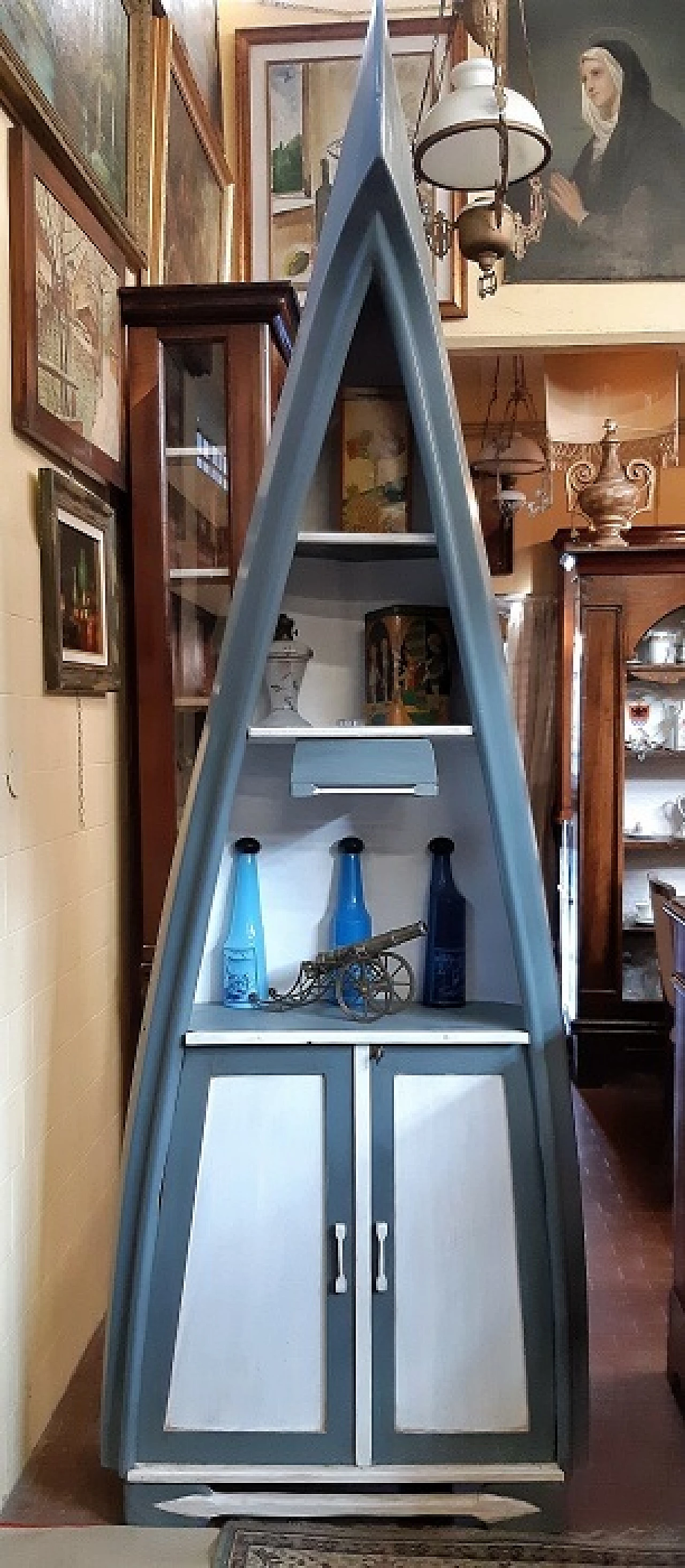 Credenza o libreria realizzata da una canoa, anni '50 1305986