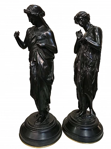 Pair of neoclassical female figures, early 19th century