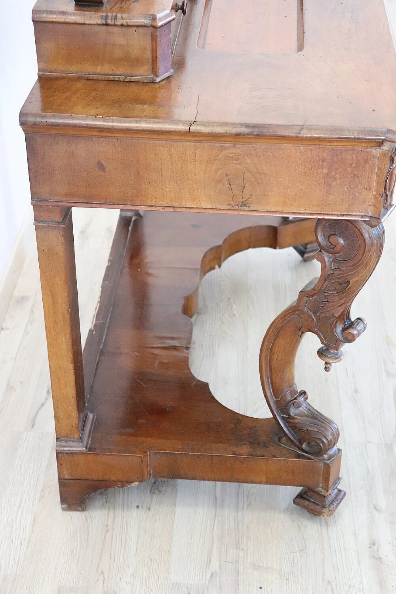 Charles X walnut vanity with mirror, early 19th century 1307727