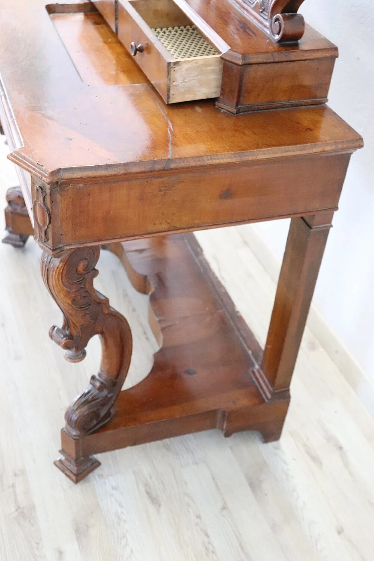 Charles X walnut vanity with mirror, early 19th century 1307731