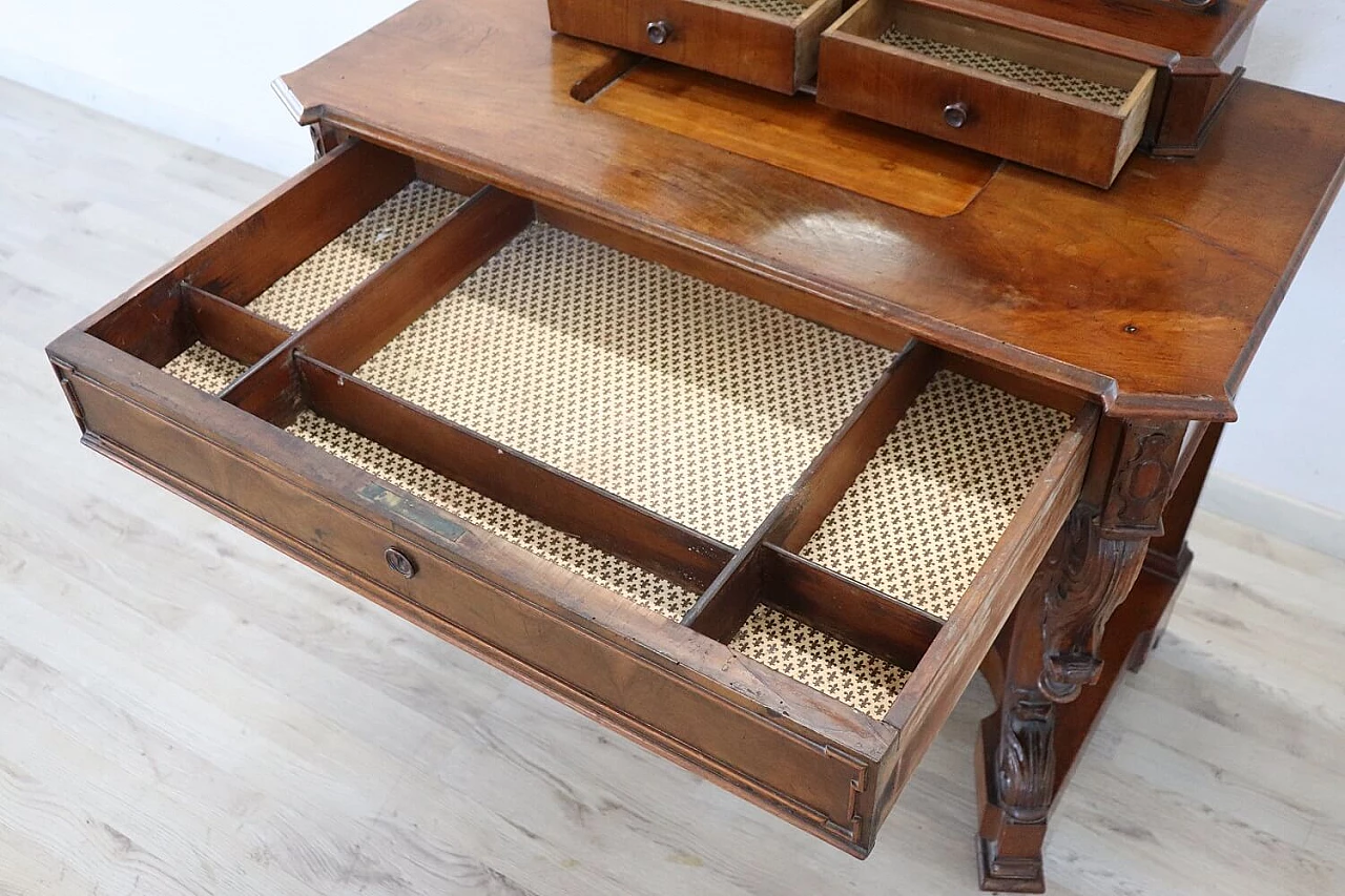 Charles X walnut vanity with mirror, early 19th century 1307733