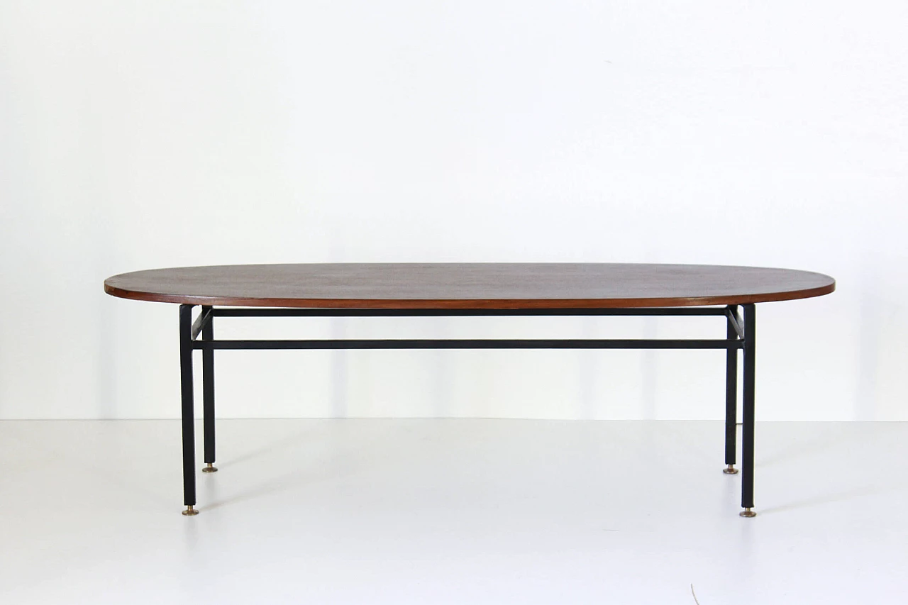 Scandinavian oval teak coffee table, 1950s 1308701