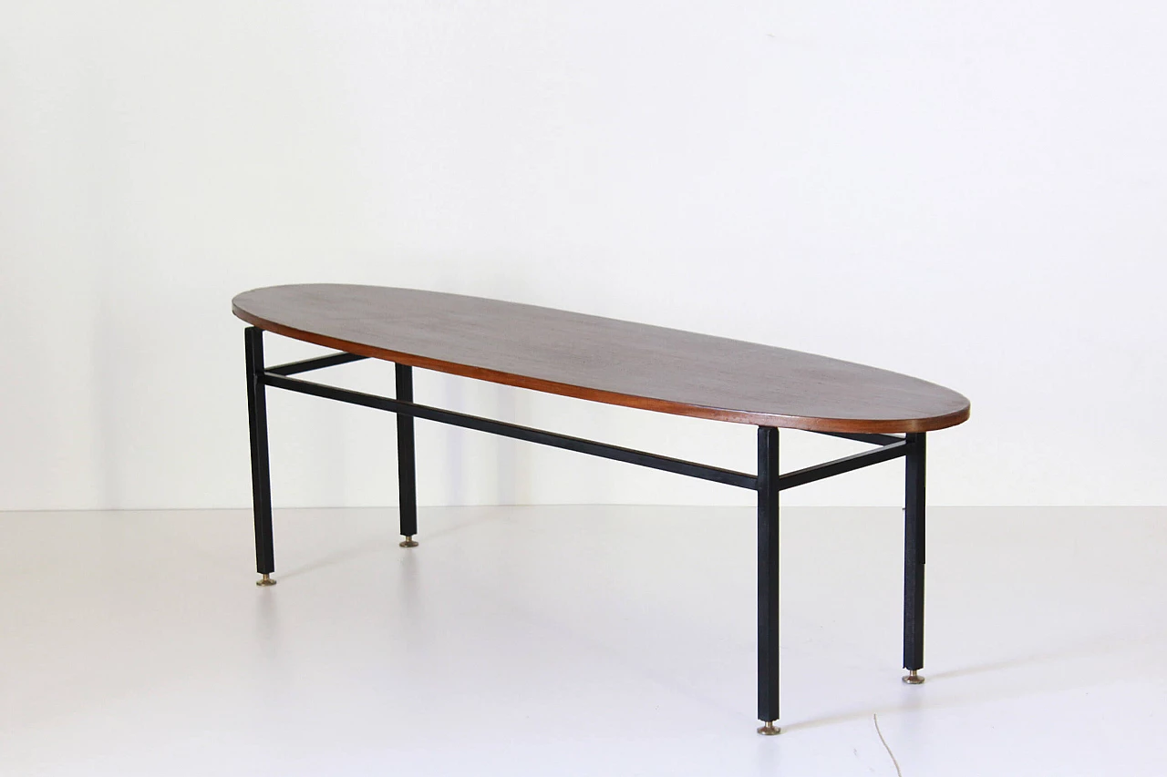 Scandinavian oval teak coffee table, 1950s 1308702