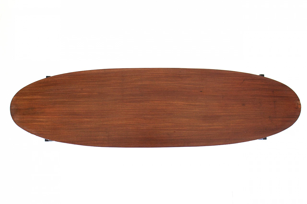 Scandinavian oval teak coffee table, 1950s 1308710