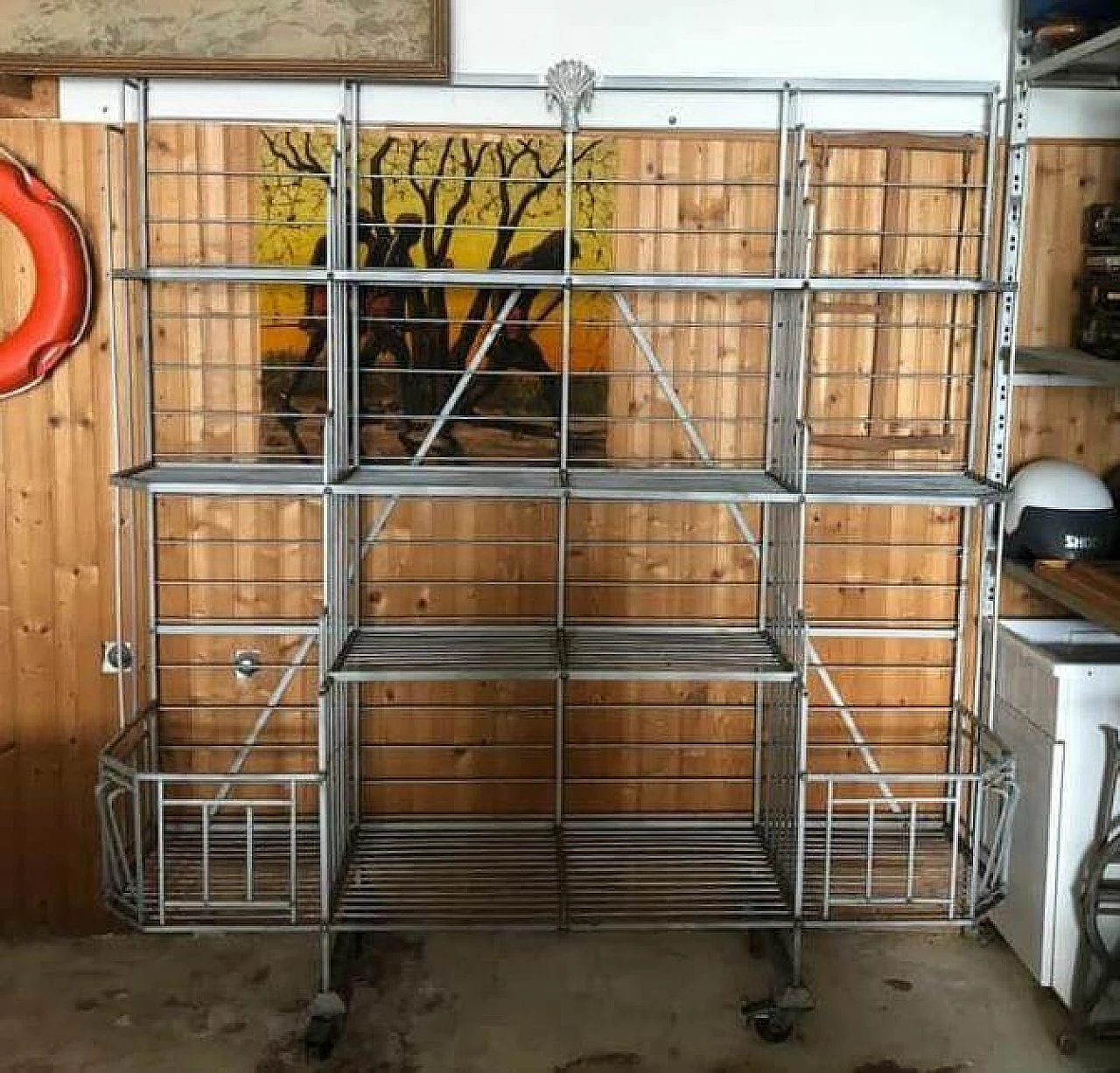 Iron shelf unit with wheels, 1920s 1310499