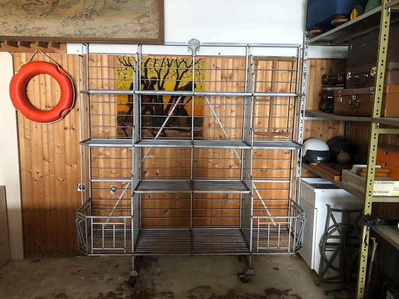 Iron shelf unit with wheels, 1920s 1310588