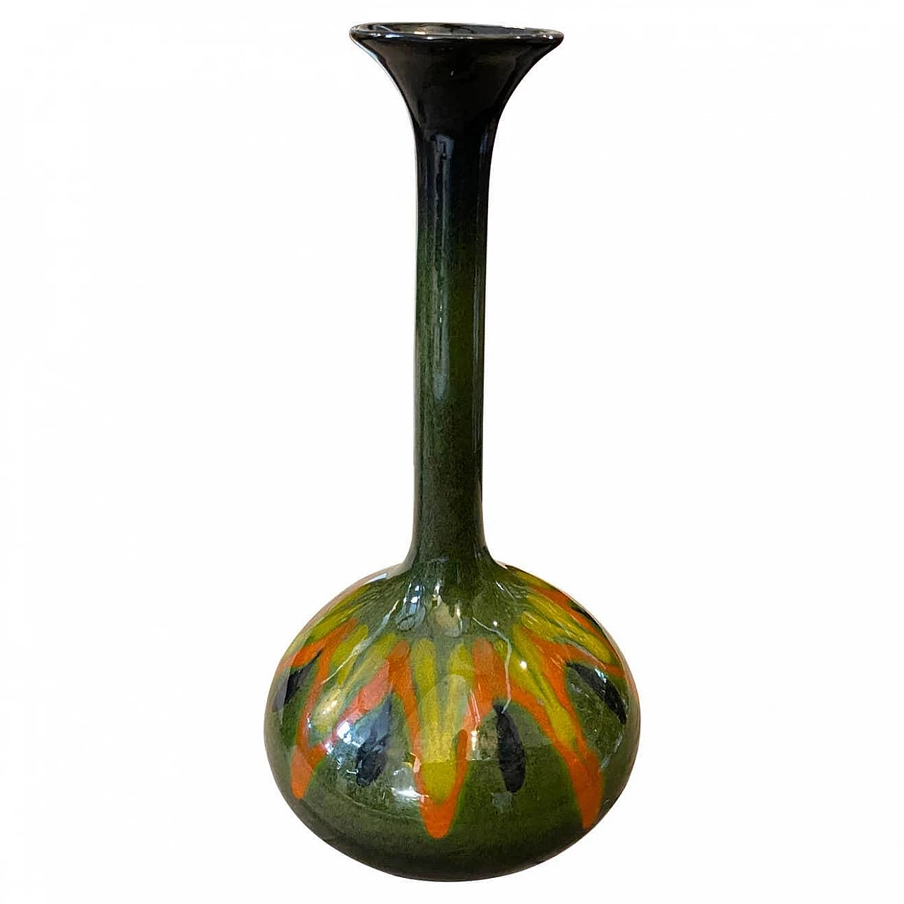 Single flower vase in ceramic by Bertoncello, 70s 1310771