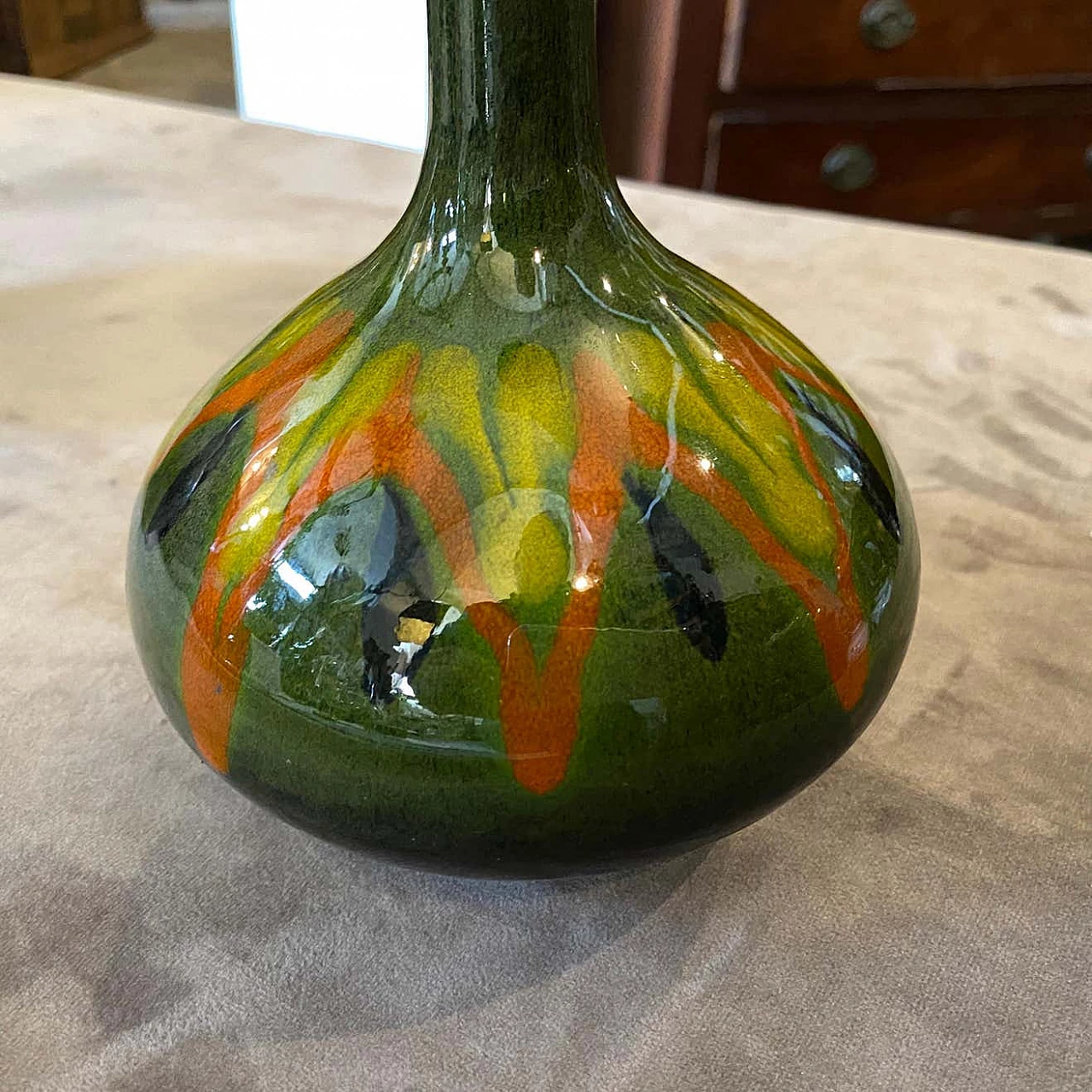 Single flower vase in ceramic by Bertoncello, 70s 1310772