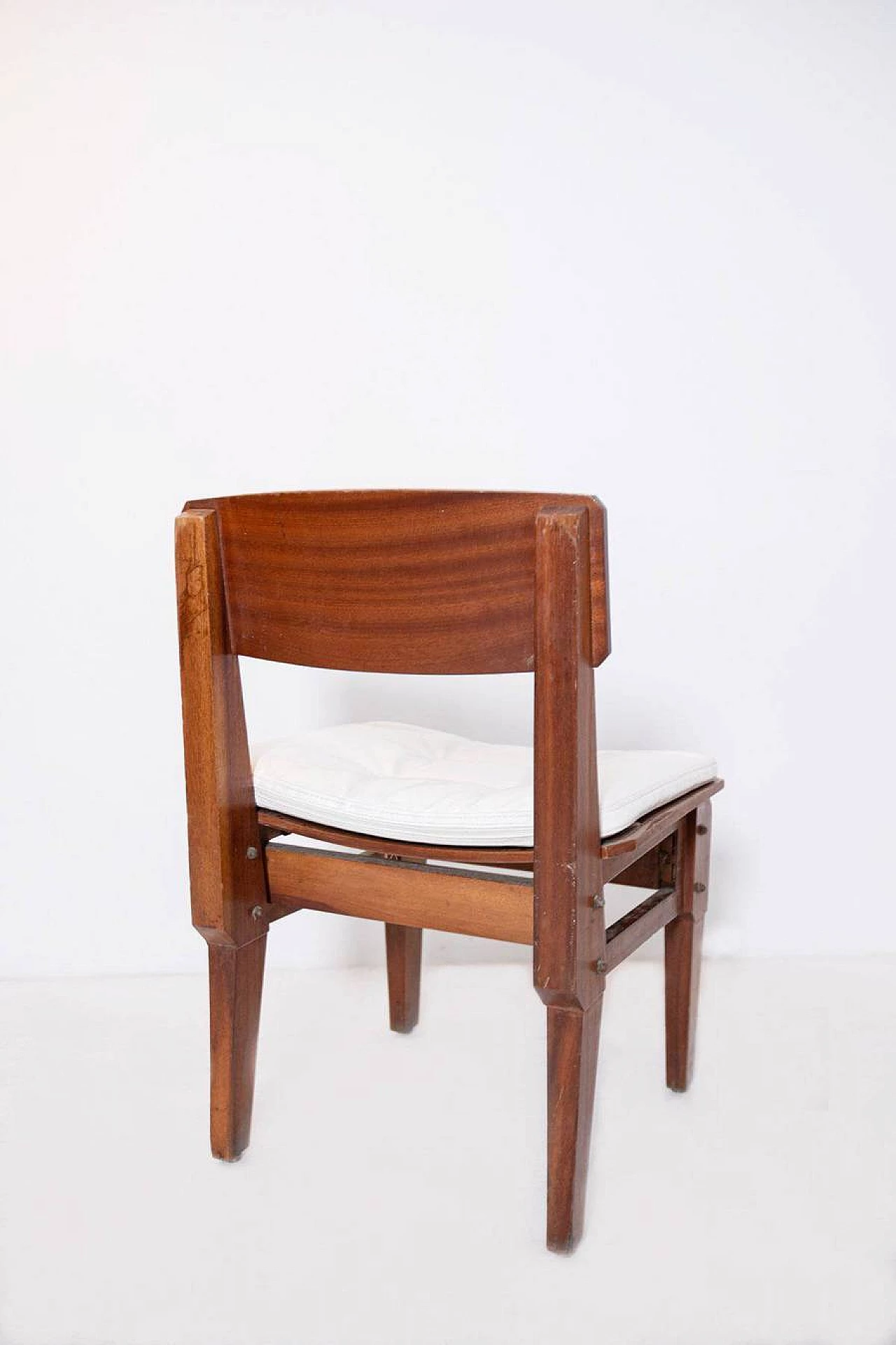 6 Chairs in mahogany and fabric by Vito Sangiradi for Pallante store Bari, 50s 1312276