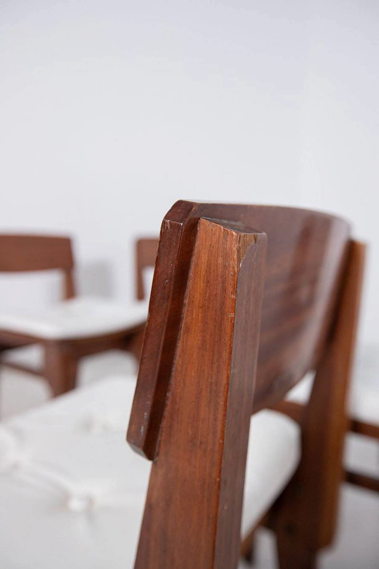 6 Chairs in mahogany and fabric by Vito Sangiradi for Pallante store Bari, 50s 1312283